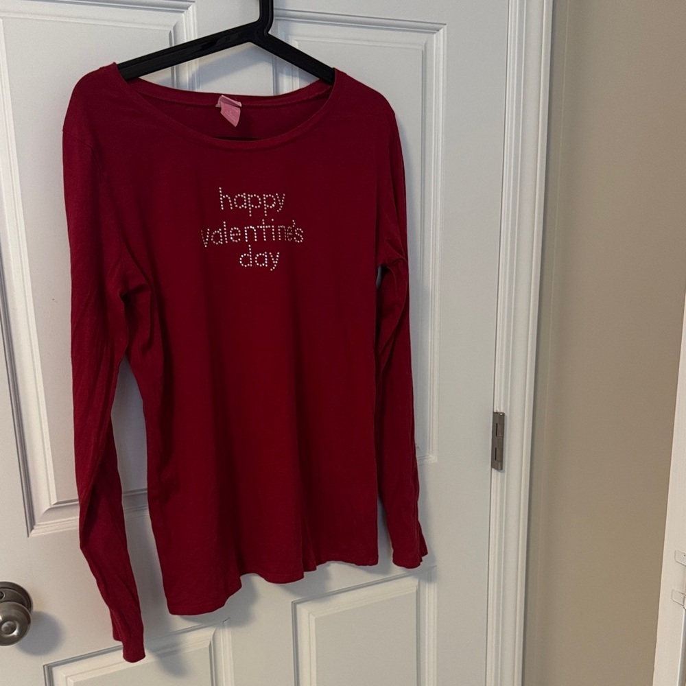 Red Long Sleeve 'Happy Valentine's Day' Shirt